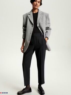 Tommy Hilfiger Black High-Rise Tailored Trousers